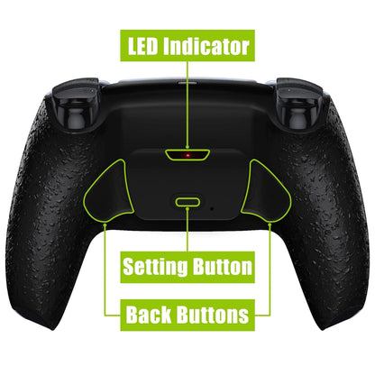 Textured Black Back Paddles Programable Rise V4 Remap Kit for PS5 Controller BDM-030 040 050 060, Upgrade Board Redesigned Back Shell Buttons Attachment for PS5 Controller - NO Controller